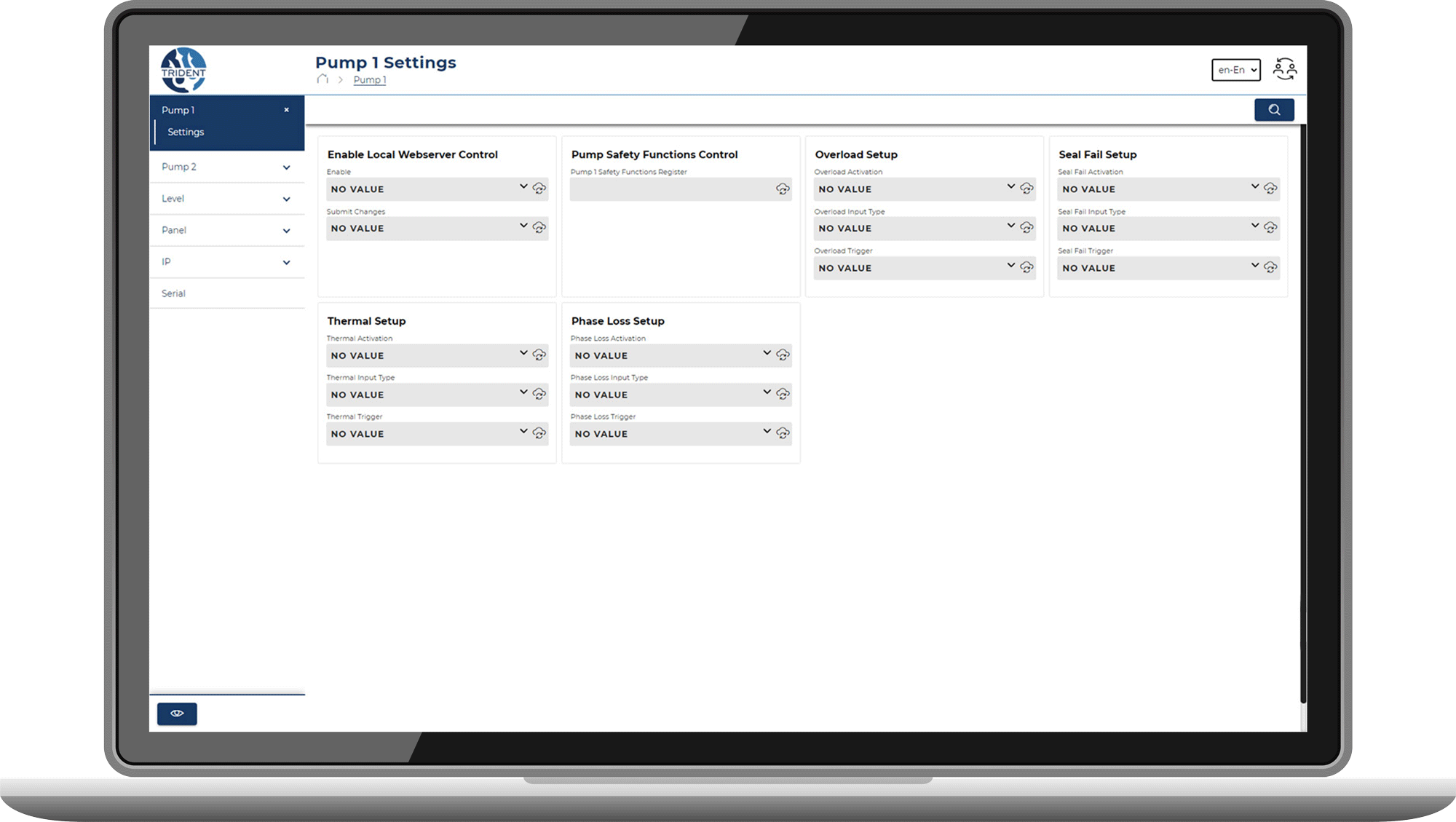 See Water trident webserver laptop mockup